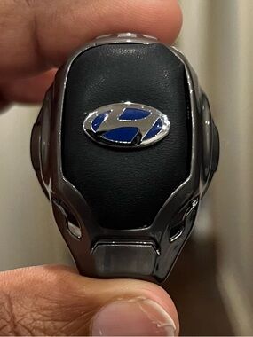 HYUNDAI Black & Gray Car Auto Start Stop Push Button Engine Ignition Ring Cover